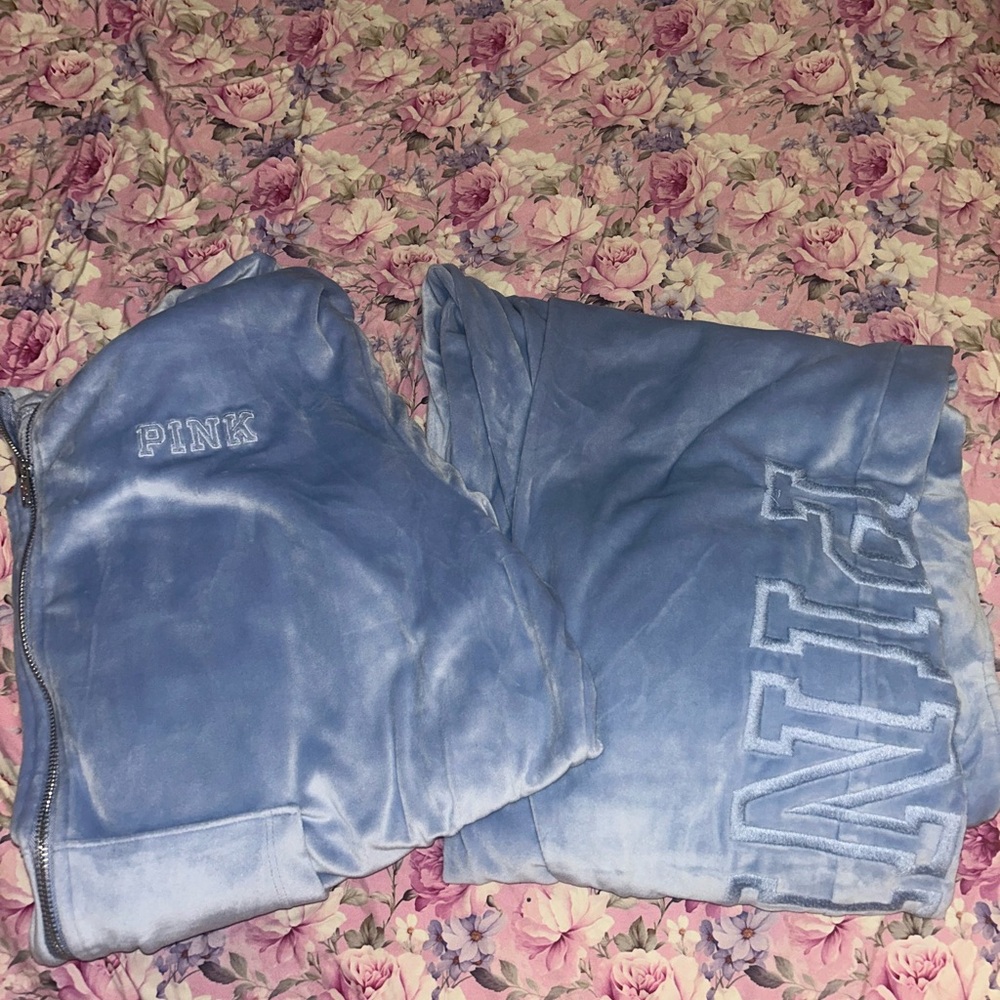 Victoria's Secret Light Blue Velour Set